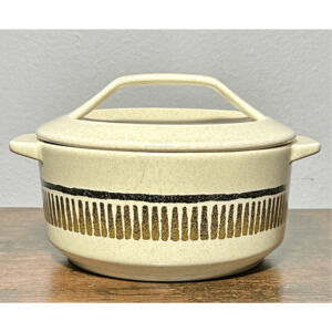 Vintage TemperWare Lenox Percussion Stoneware Round 6.5” Casserole Dish w/ Lid